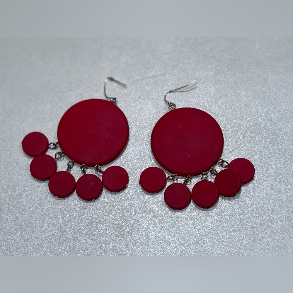 Elegant Red Dangle Earrings